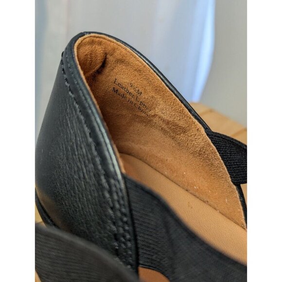 L'Amour Des Pieds Black Leather Mary Jane Shoe Wedge Women 9.5 Comfort Slip On - Picture 12 of 16